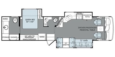 2016 Holiday Rambler Ambassador® 38DBT floorplan