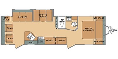 2016 Shasta Oasis 26RL floorplan