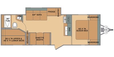 2016 Shasta Oasis 25RS floorplan