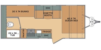 2016 Shasta Oasis 18BH floorplan