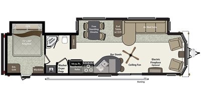 2016 Keystone Residence 4051FL floorplan