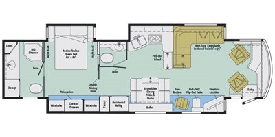 2016 Winnebago Meridian 42E floorplan