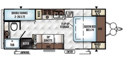 2016 Forest River Flagstaff Micro Lite 23LB floorplan