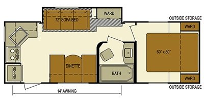 2016 Skyline Nomad 258RK floorplan