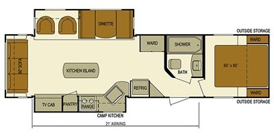 2016 Skyline Nomad 328RL floorplan