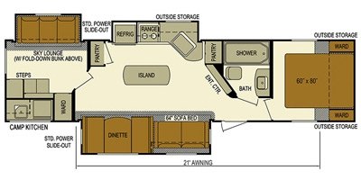 2016 Skyline Nomad 328BH floorplan