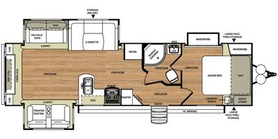 2016 Forest River Wildwood Heritage Glen Lite 299RE floorplan