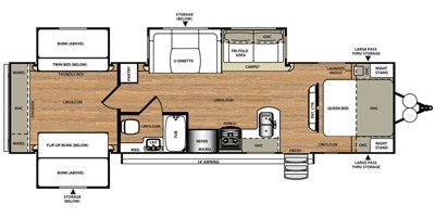 2016 Forest River Wildwood Heritage Glen Lite 311QB floorplan