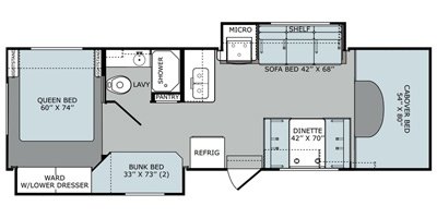 2016 Holiday Rambler Augusta® LX 31D floorplan