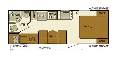 2016 Skyline Nomad Dart 218BH floorplan