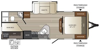 2016 Keystone Outback Ultra-Lite 255UBH floorplan