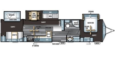 2016 Forest River Salem Villa Estate 404FB floorplan
