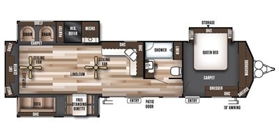 2016 Forest River Wildwood Lodge 407REDS floorplan