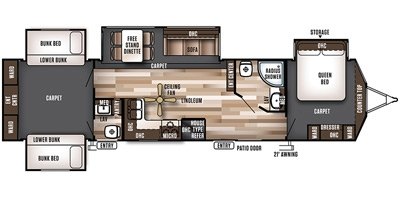 2016 Forest River Wildwood Lodge 404X4 floorplan