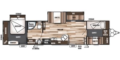 2016 Forest River Wildwood 36BHBS floorplan