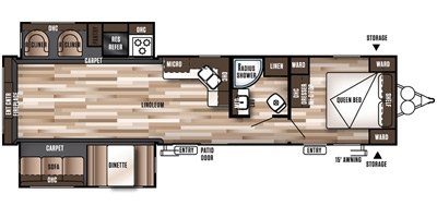 2016 Forest River Wildwood 38RLT floorplan