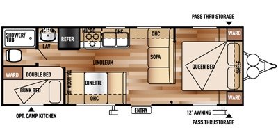 2016 Forest River Wildwood X-Lite 261BHXL floorplan