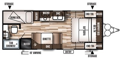 2016 Forest River Wildwood X-Lite 201BHXL floorplan