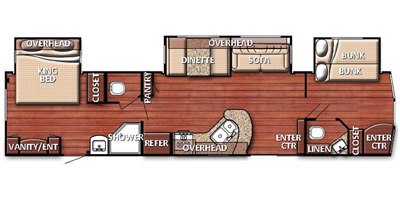 2016 Gulf Stream Kingsport Lodge Series 408TBS floorplan