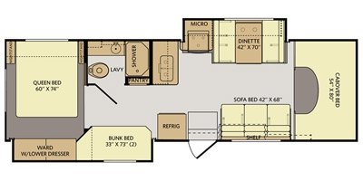 2016 Fleetwood Tioga® Ranger 31A floorplan