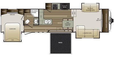 2017 Keystone Cougar (East) 337PFL floorplan
