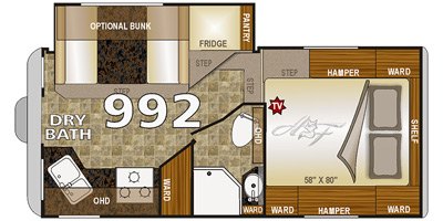 2016 Northwood Arctic Fox Truck Camper 992 floorplan