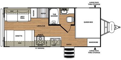 2016 Forest River Vibe Extreme Lite West Coast Edition 208RD floorplan