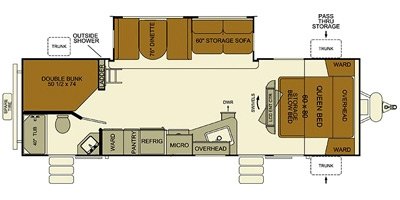 2016 EverGreen Sun Valley 291DBS floorplan