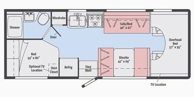 2016 Winnebago Spirit 25B floorplan