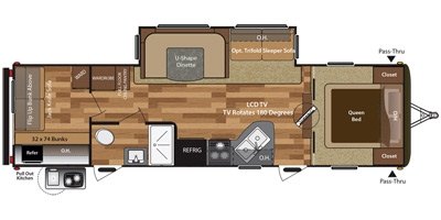 2017 Keystone Hideout (East) 29BHS floorplan