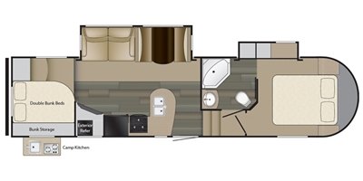 2017 Heartland North Peak NP 29 BH floorplan