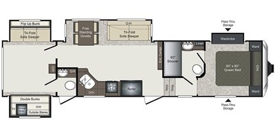 2017 Keystone Laredo 385BH floorplan