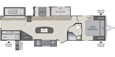 2017 Keystone Premier 34BHPR floorplan