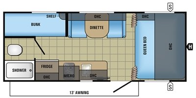 2017 Jayco Jay Feather 7 19BH floorplan