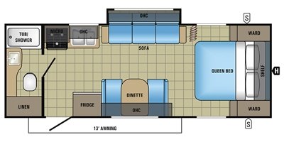 2017 Jayco Jay Feather 22FQSW floorplan