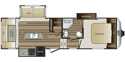 2017 Keystone Cougar Half-Ton 281RDIWE floorplan