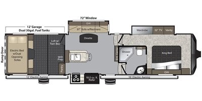 2017 Keystone Raptor 332TS floorplan