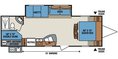 2017 KZ Sportsmen Show Stopper S280BHSS floorplan