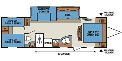 2017 KZ Sportsmen Show Stopper S314BHSS floorplan