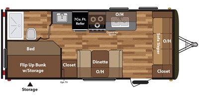 2017 Keystone Hideout (West) 19FLBWE floorplan