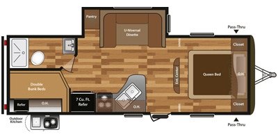 2017 Keystone Hideout (West) 24BHSWE floorplan