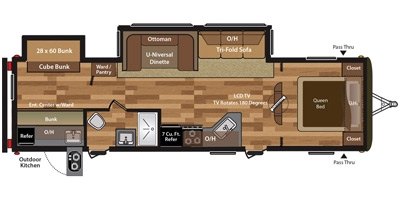 2017 Keystone Hideout (West) 31RBDSWE floorplan