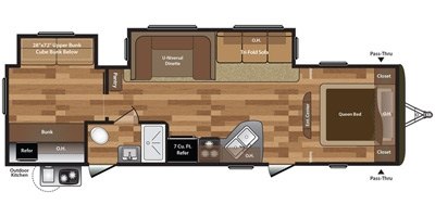 2017 Keystone Hideout (West) 31BHDSWE floorplan