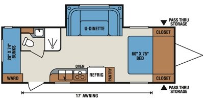 2017 KZ Vision Ultra Lightweight V23BHS floorplan