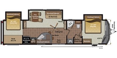 2017 Keystone Residence 402BH floorplan