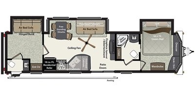 2017 Keystone Residence 4061FB floorplan