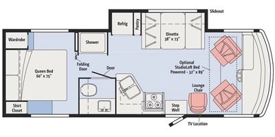 2017 Winnebago Sunstar 26HE floorplan