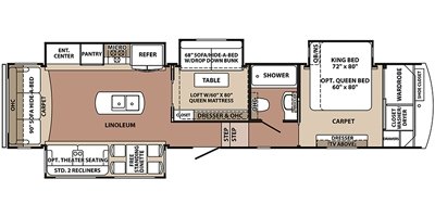 2017 Forest River Blue Ridge 3780LF floorplan