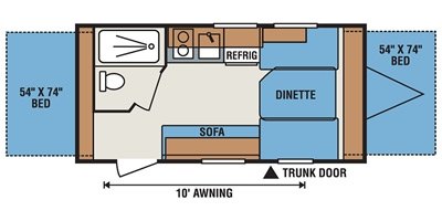 2017 KZ Sportsmen Classic 16RBT floorplan