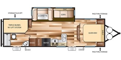 2017 Forest River Wildwood West 27TDSS floorplan